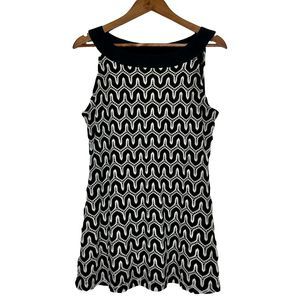 TRIBAL Black White Sleeveless Tank Dress, L